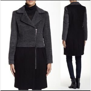 Trina Turk color block wool alpaca lambswool long peacoat 4